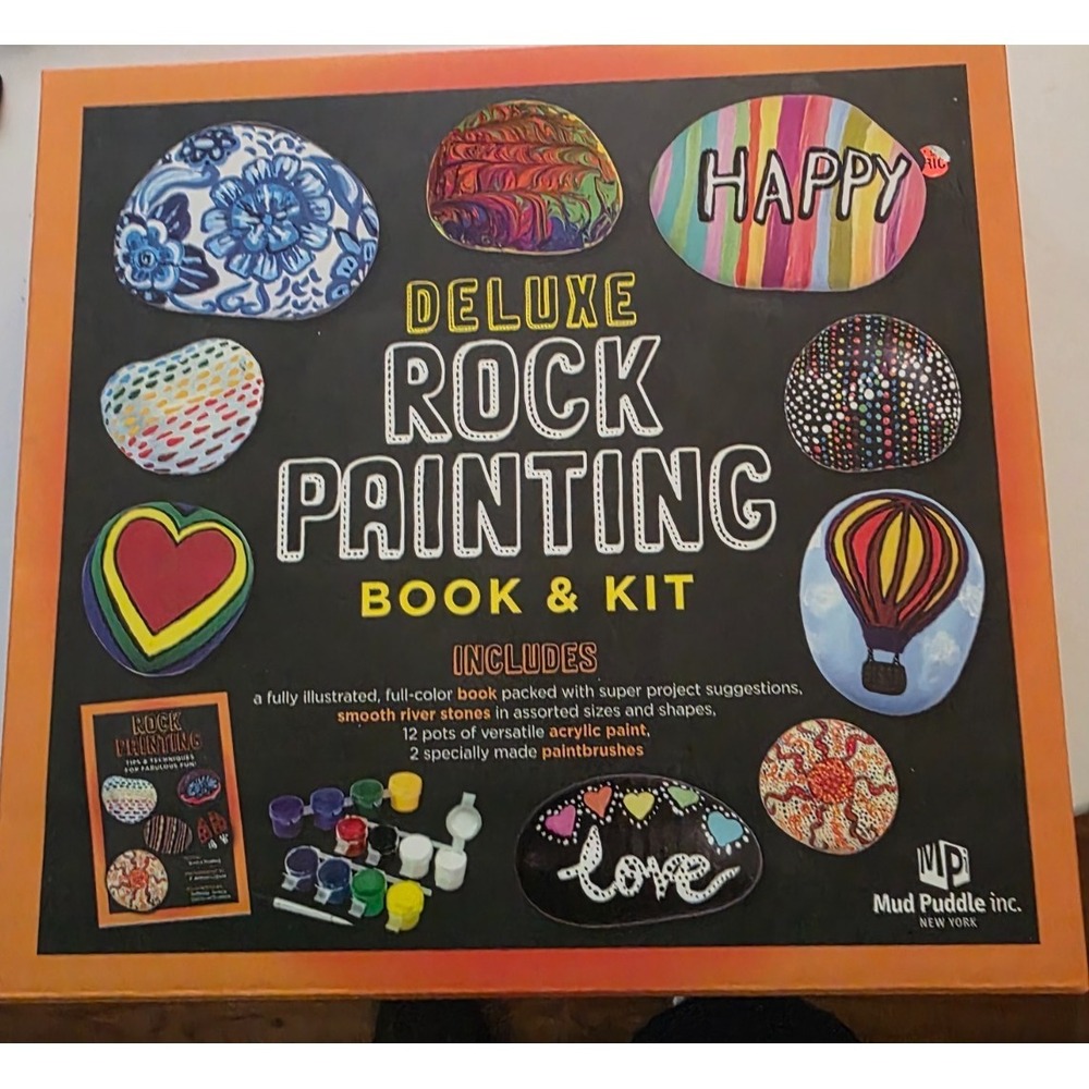 Mud Puddle Rock Painting Book and‎ Kit Brand New Pet Rock Crafts ##